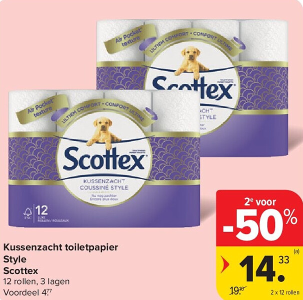 Kussenzacht toiletpapier Style Scottex
