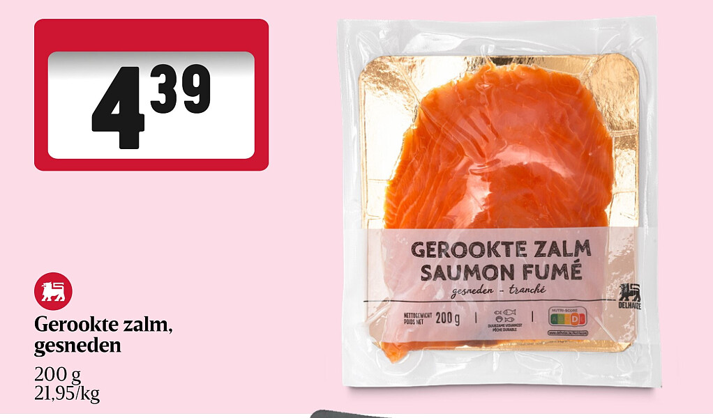 Gerookte zalm, gesneden