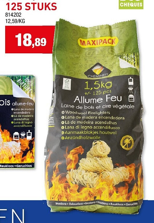 AANMAAK HOUTWOL 125 STUKS
