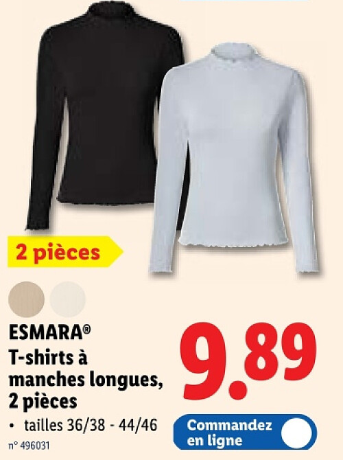 T-shirts à manches longues, 2 pièces