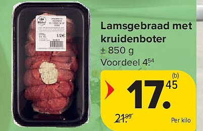 Lamsgebraad met kruidenboter