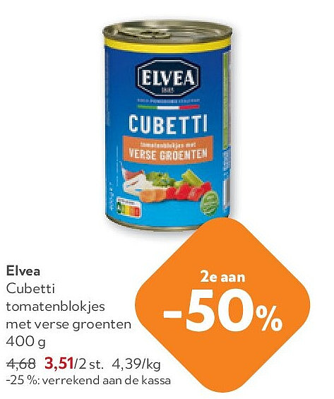 Elvea Cubetti tomatenblokjes met verse groenten 400 g