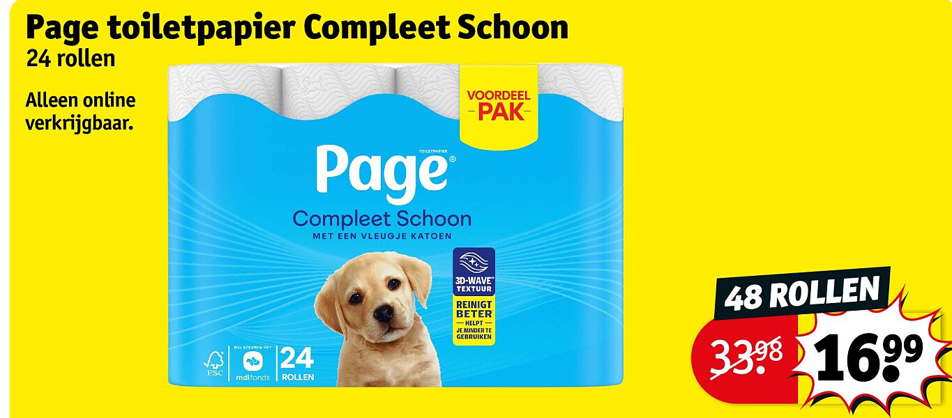 Page toiletpapier Compleet Schoon