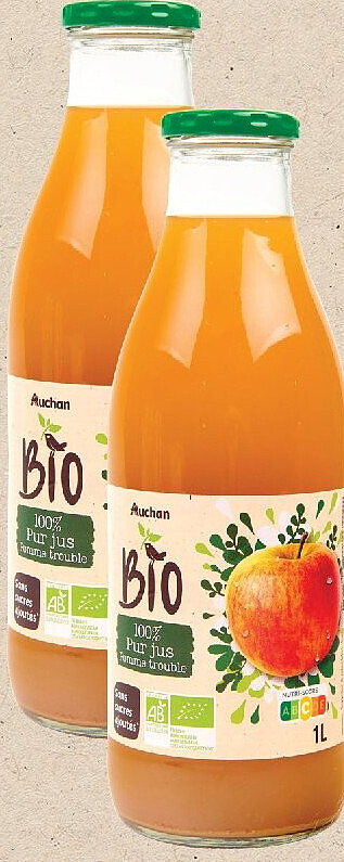 Bio pur jus de pomme trouble Auchan