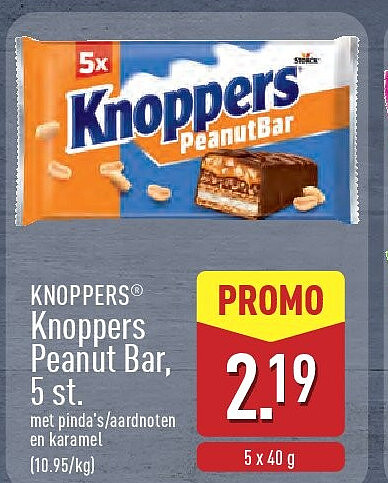 Knoppers Peanut Bar, 5st.