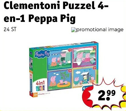 Clementoni Puzzel 4- en-1 Peppa Pig
