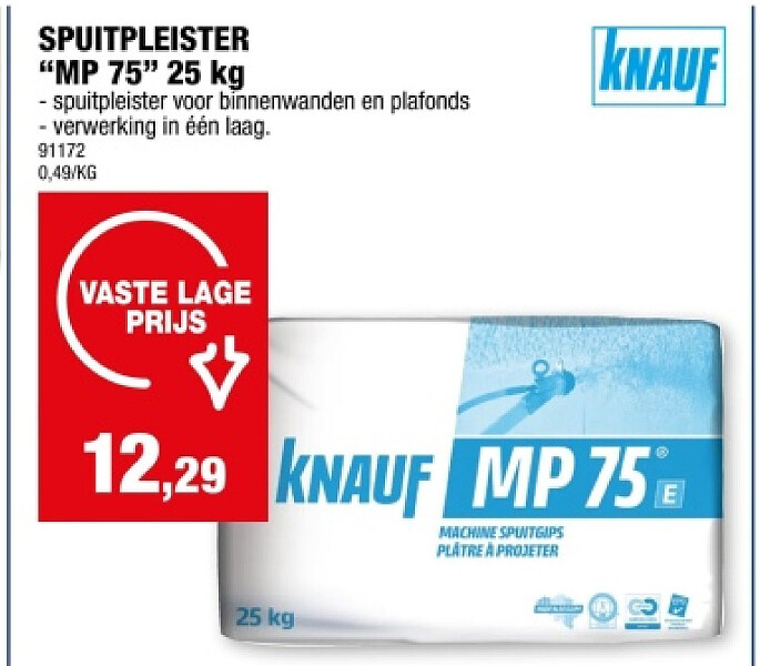SPUITPLEISTER "MP 75" 25 kg