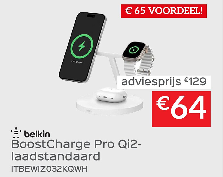 BoostCharge Pro Qi2- laadstandaard ITBEWIZ032KQWH