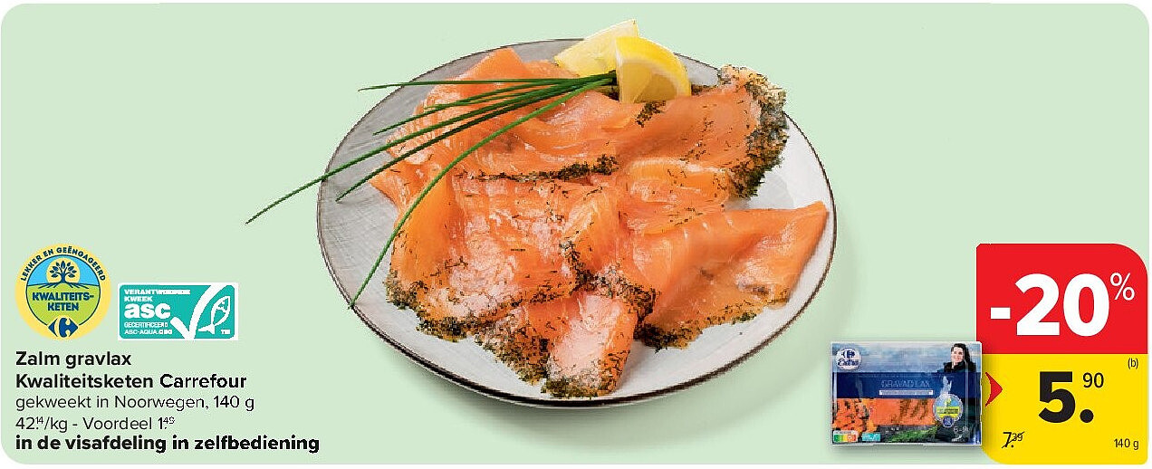 Zalm gravlax Kwaliteitsketen Carrefour