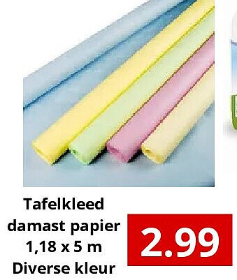Tafelkleed damast papier 1,18 x 5 m Diverse kleur