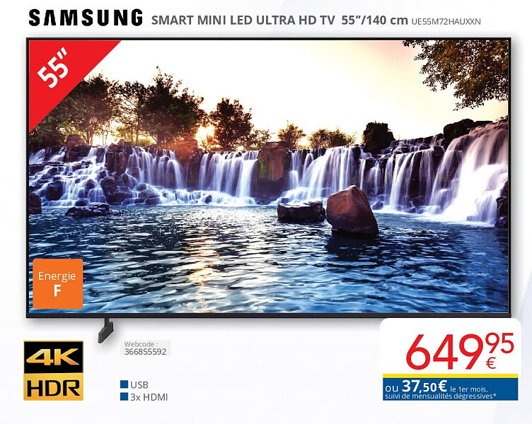 Samsung SMART MINI LED ULTRA HD TV 55’’/140 cm UE55M72HAUXXN