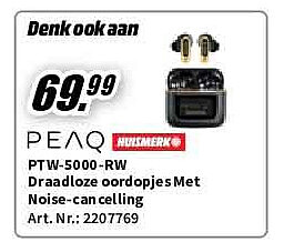 PTW-5000-RW Draadloze oordopjes Met