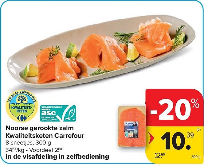 Noorse gerookte zalm Kwaliteitsketen Carrefour
