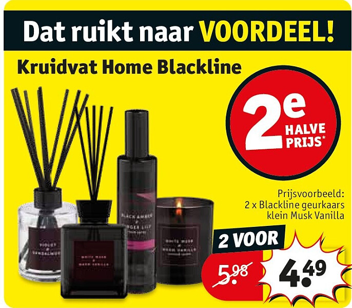 2 x Blackline geurkaars klein Musk Vanilla