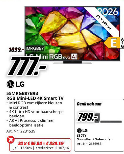 Lg 55MRGB87B9B RGB Mini-LED 4K Smart TV