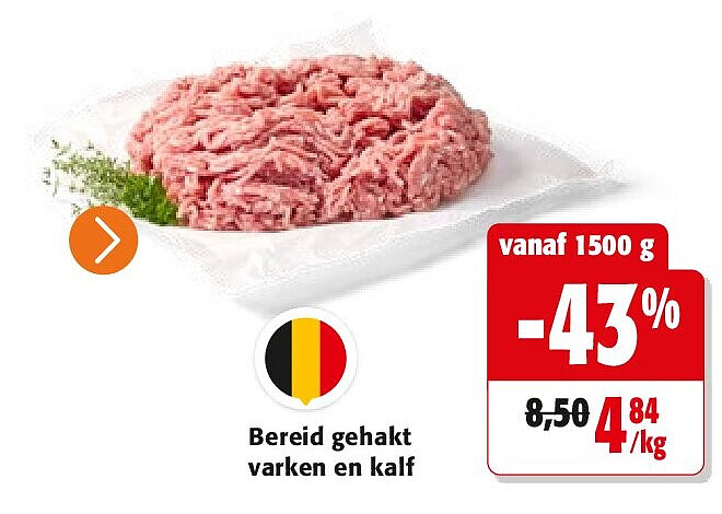 Bereid gehakt varken en kalf
