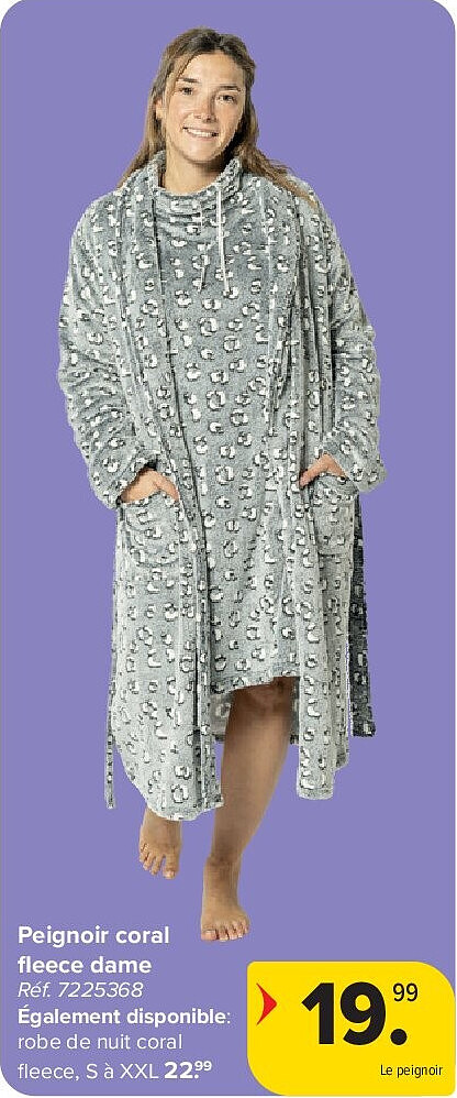 Peignoir coral fleece dame