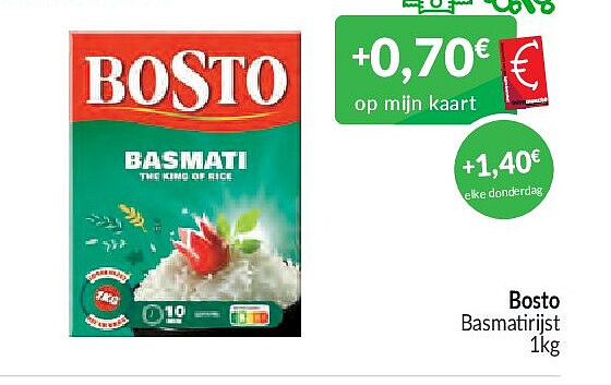 Bosto Basmatirijst - 1kg