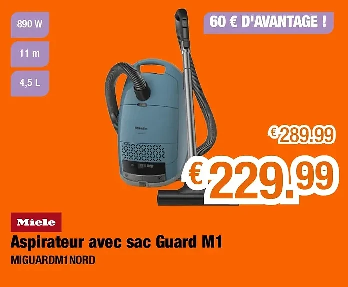 Aspirateur avec sac Guard M1 MIGUARDM1 NORD