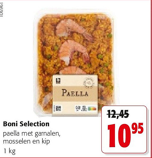 Boni Selection paella met garnalen, mosselen en kip 1 kg