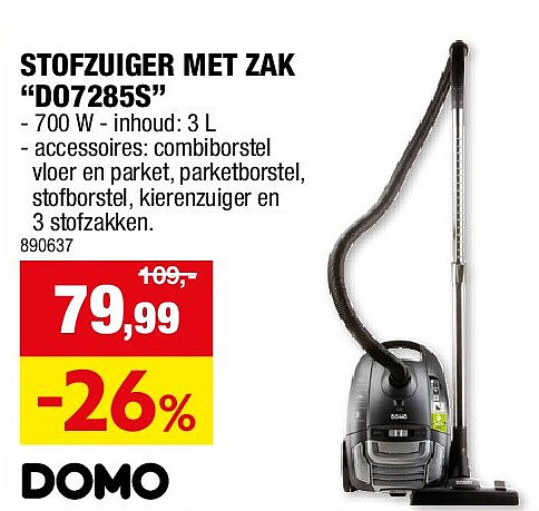 STOFZUIGER MET ZAK “DO7285S”