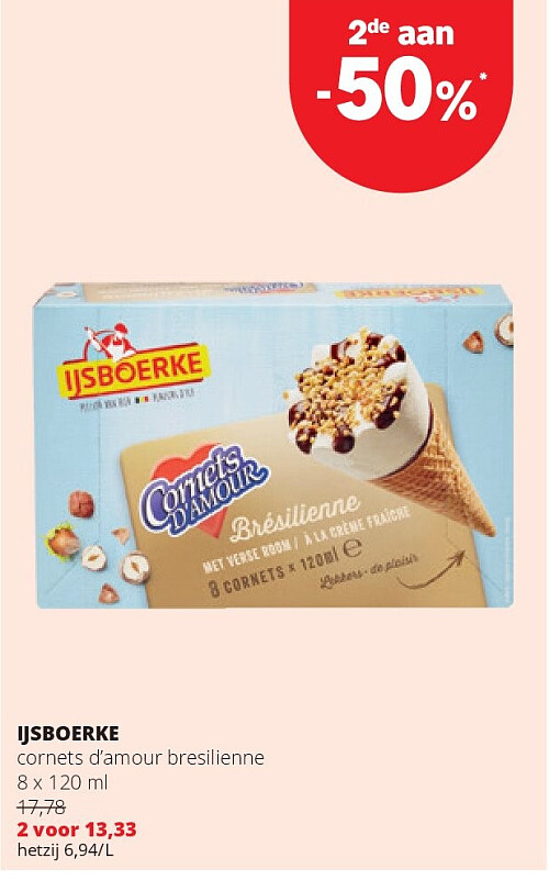 IJSBOERKE cornets d’amour bresilienne 8 x 120 ml