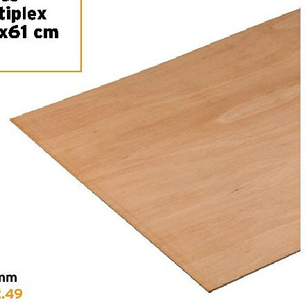 Multiplex plaat 122x61 cm, dikte 18 mm