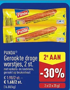Gerookte droge worstjes, 2st.