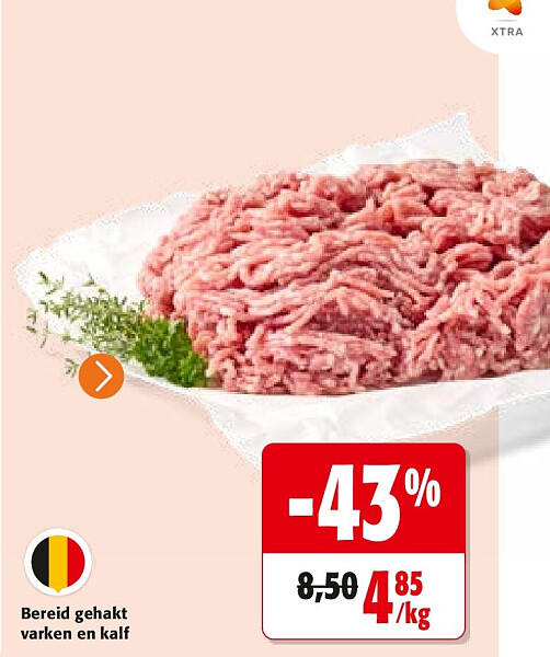 Bereid gehakt varken en kalf