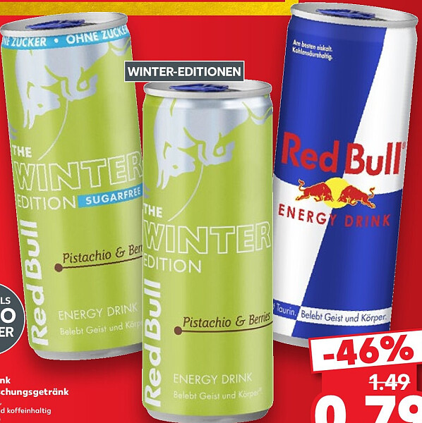 Red Bull Energy Drink oder Erfrischungsgetränk, verschiedene Sorten, 0,25-0,33-l-Dose