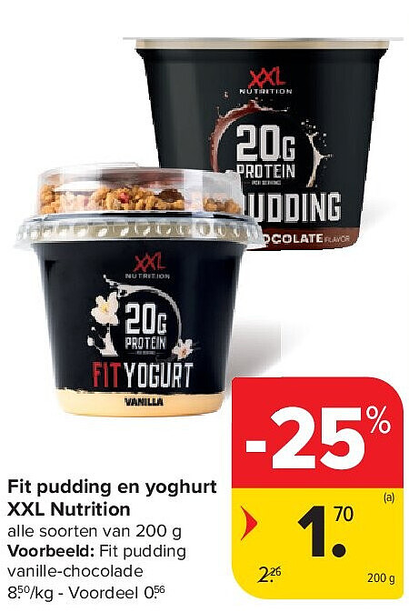 Fit pudding en yoghurt XXL Nutrition