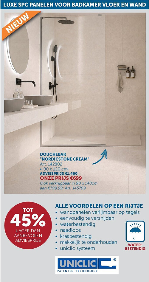 DOUCHEBAK "NORDICSTONE CREAM"