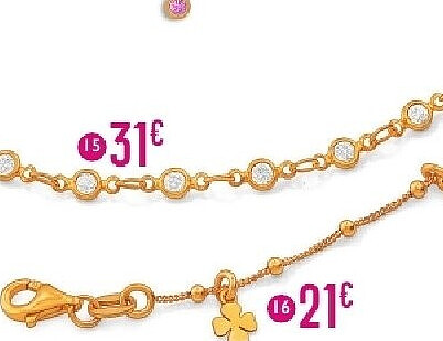Bracelet chaîne doré avec pendentif trèfle