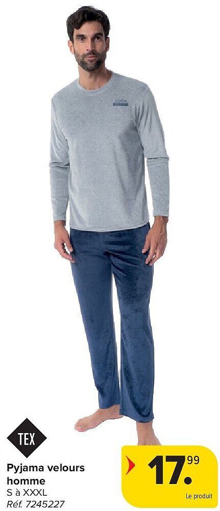 Pyjama velours homme