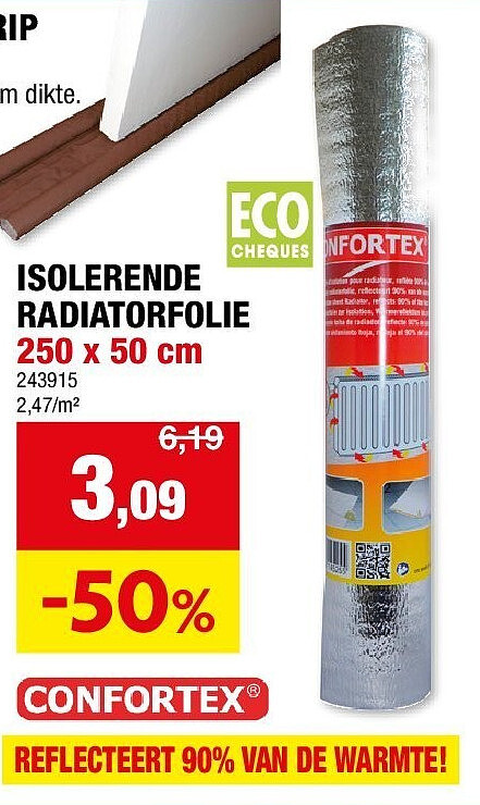 ISOLERENDE RADIATORFOLIE 250 x 50 cm