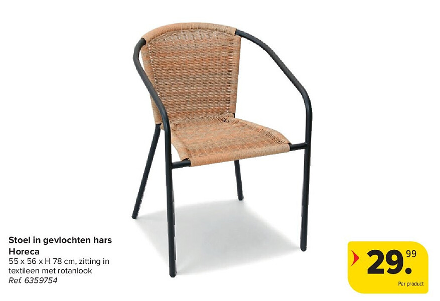 Stoel in gevlochten hars Horeca