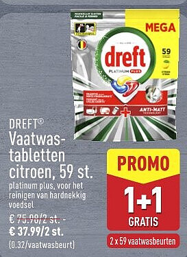 Vaatwas tabletten citroen, 59st.