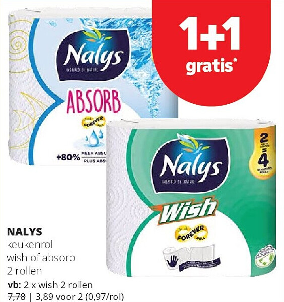 NALYS keukenrol wish of absorb 2 rollen