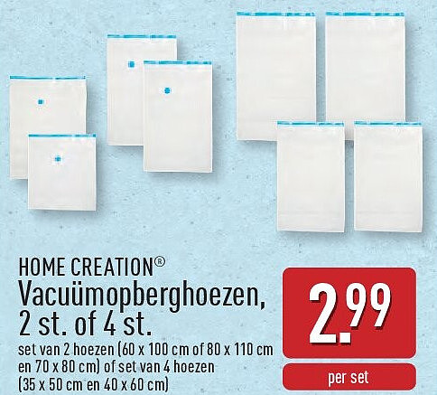 Vacuümopberghoezen, 2st. of 4st.