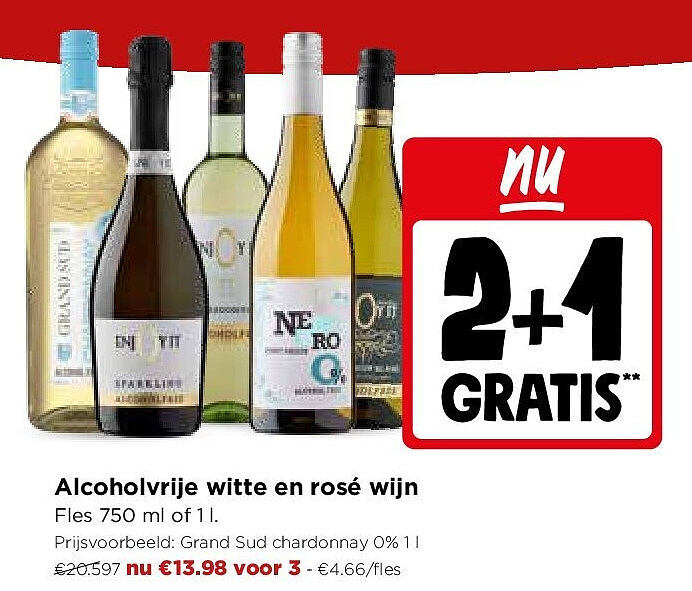 Alcoholvrije witte en rosé wijn
