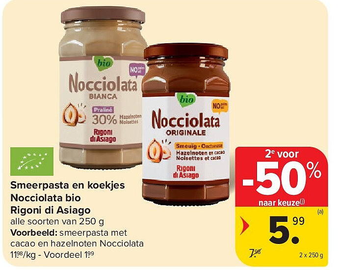 Smeerpasta en koekjes Nocciolata bio Rigoni di Asiago
