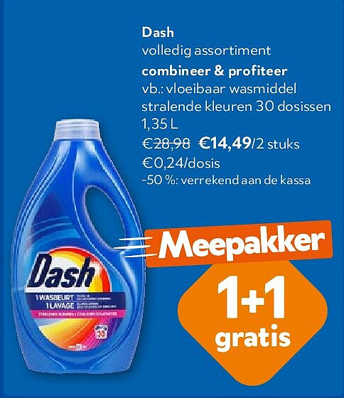 Dash vloeibaar wasmiddel stralende kleuren 30 dosissen 1,35 L