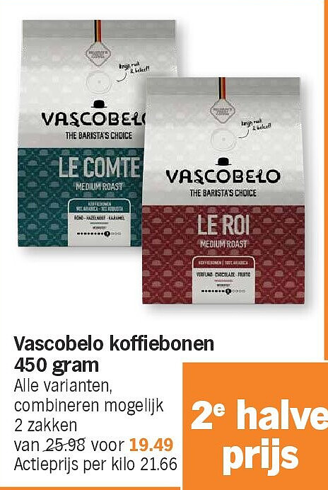 Vascobelo koffiebonen 450 gram