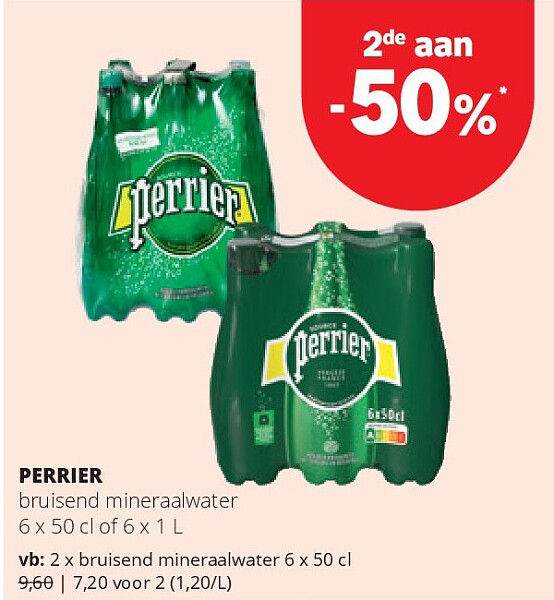 PERRIER bruisend mineraalwater 6 x 50 cl