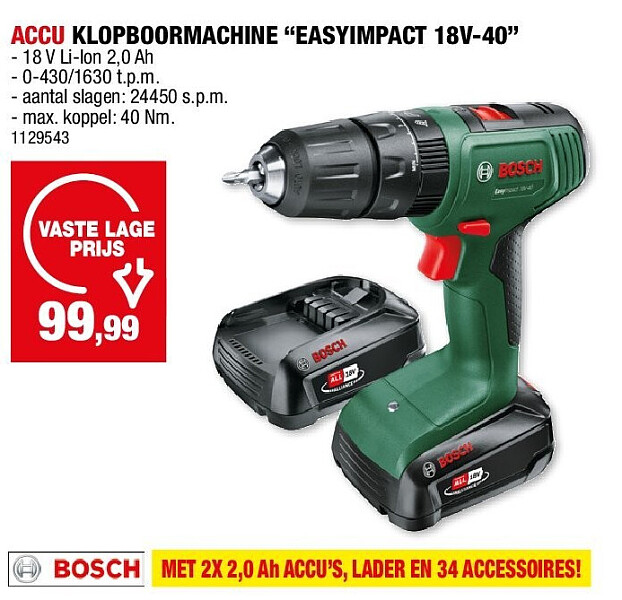 ACCU KLOPBOORMACHINE “EASYIMPACT 18V-40”