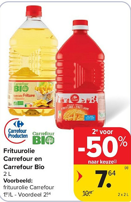 Frituurolie Carrefour en Carrefour Bio