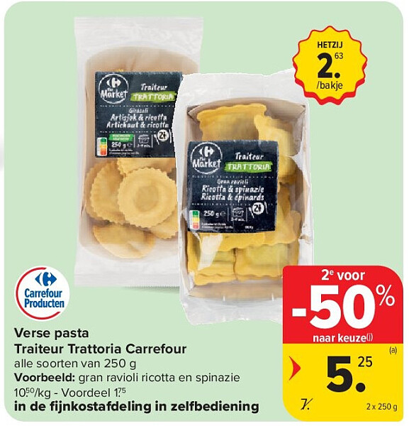 Verse pasta Traiteur Trattoria Carrefour