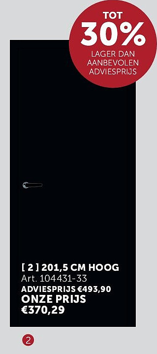 INVISIBLE FLAT PLAATSKLARE DEUREN 201,5 CM HOOG