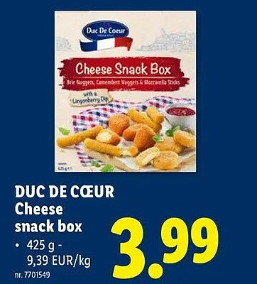 Cheese snack box
