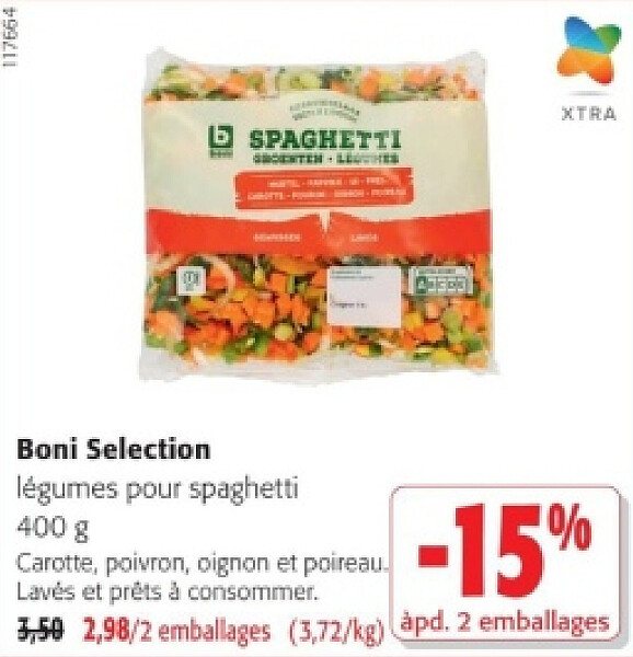 Boni Selection légumes pour spaghetti 400 g